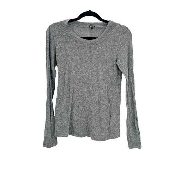 Monrow Long Sleeve Crew Neck Tee in Granite Women's Size XS NWOT - Picture 6 of 13